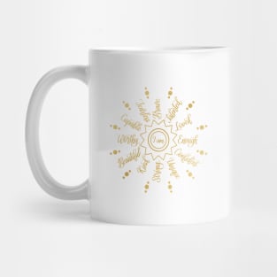 I am Positive Self Love Affirmations in Gold Gradient Mug